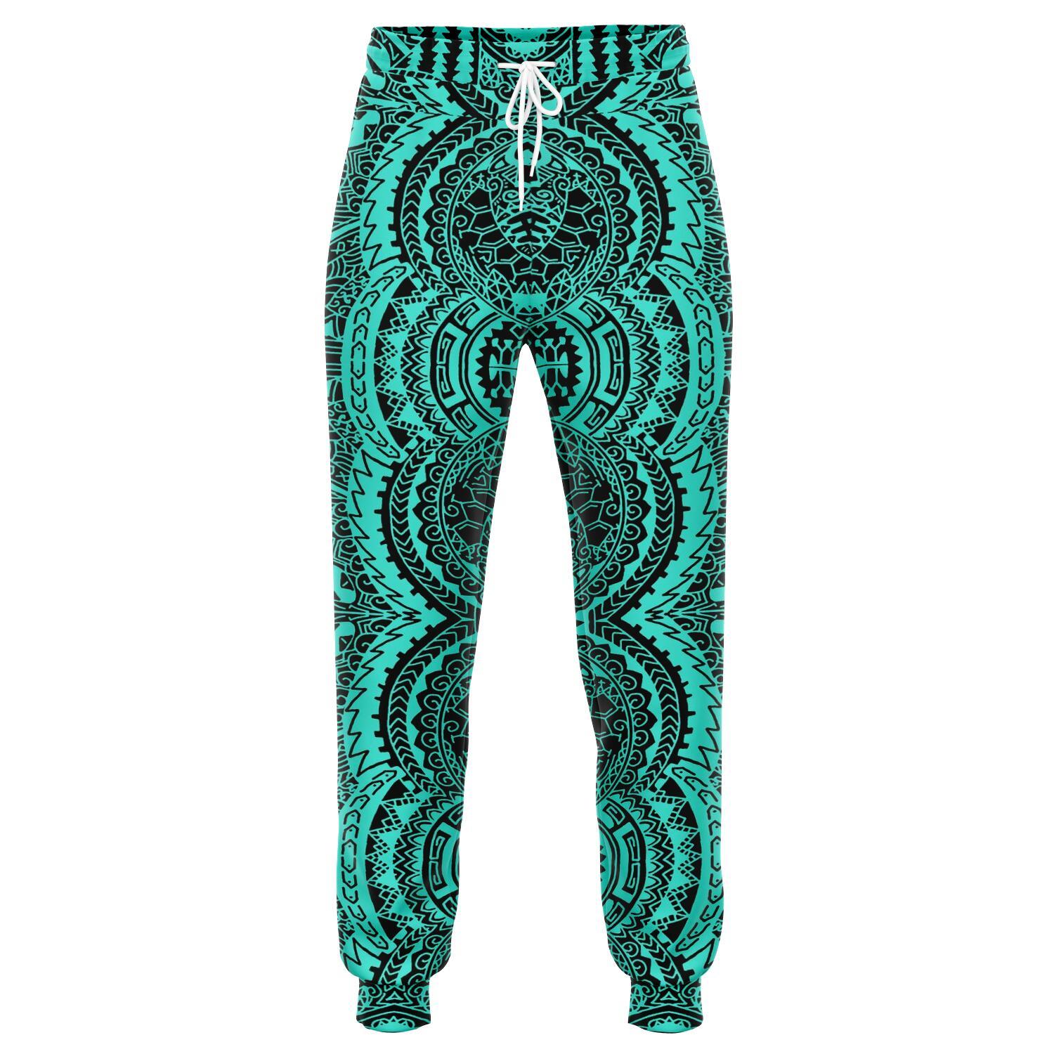 Polynesian Symmetry Turquoise Joggers Unisex Turquoise - Polynesian Pride