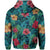 Tropical Hibiscus Hawaii Zip Hoodie Black - Polynesian Pride