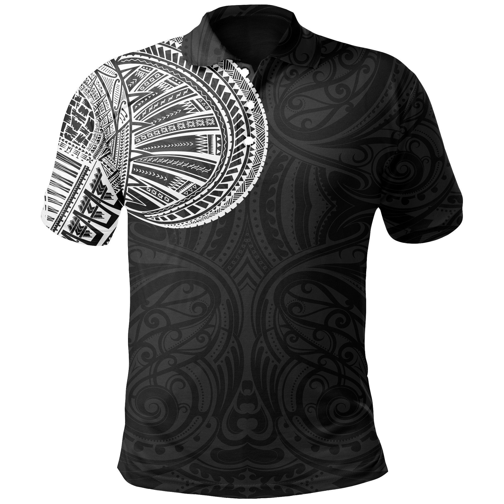 Samoa Tribal Polo Shirt KIDS Maori Tattoo Roman Reigns Unisex Black - Polynesian Pride