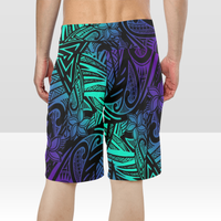 Polynesian Board Shorts Purple Paradise Hawaiian Tribal Hammerhead Shark LT14 - Polynesian Pride