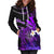 (Custom Personalised) Hawaii Turtle With Plumeria Leaf Purple Women Hoodie Dress - LT12 - Polynesian Pride