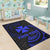 Wallis And Futuna Polynesian Custom Personalised Area Rug - Blue Tribal Wave - Polynesian Pride