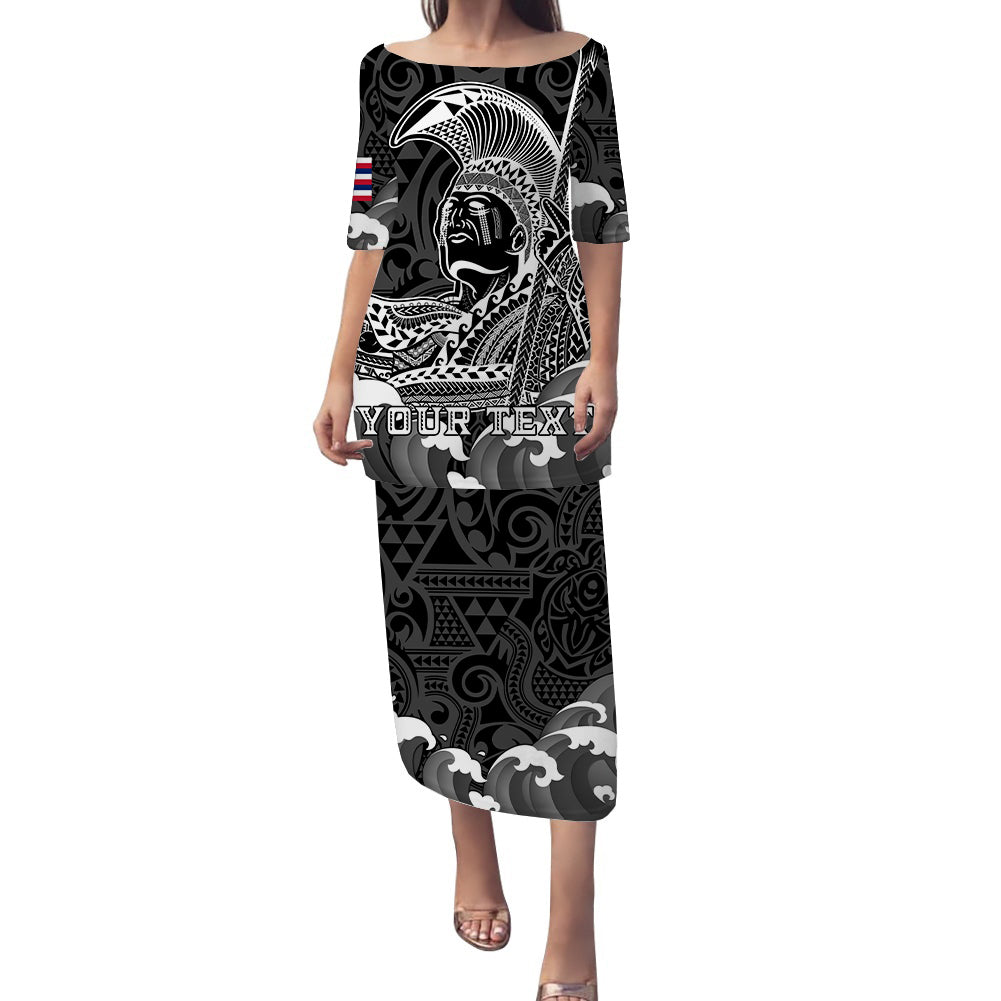 Hawaii King Kamehameha Aloha Hawai'i Nei Puletasi Dress - LT2 Women BLACK - Polynesian Pride