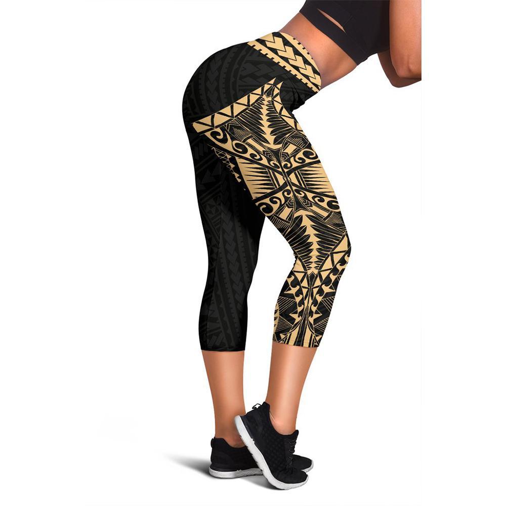 Polynesian Rising 1st Capris A6 Women Black - Polynesian Pride