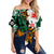 Hawaii Ukulele Off Shoulder Waist Wrap Top Green Style LT6 Female Green - Polynesian Pride