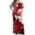 Custom Hawaiian Tribal Hammerhead Shark Tattoo Matching Hawaiian Shirt and Dress with Polynesian Hibiscus Red LT6 - Polynesian Pride