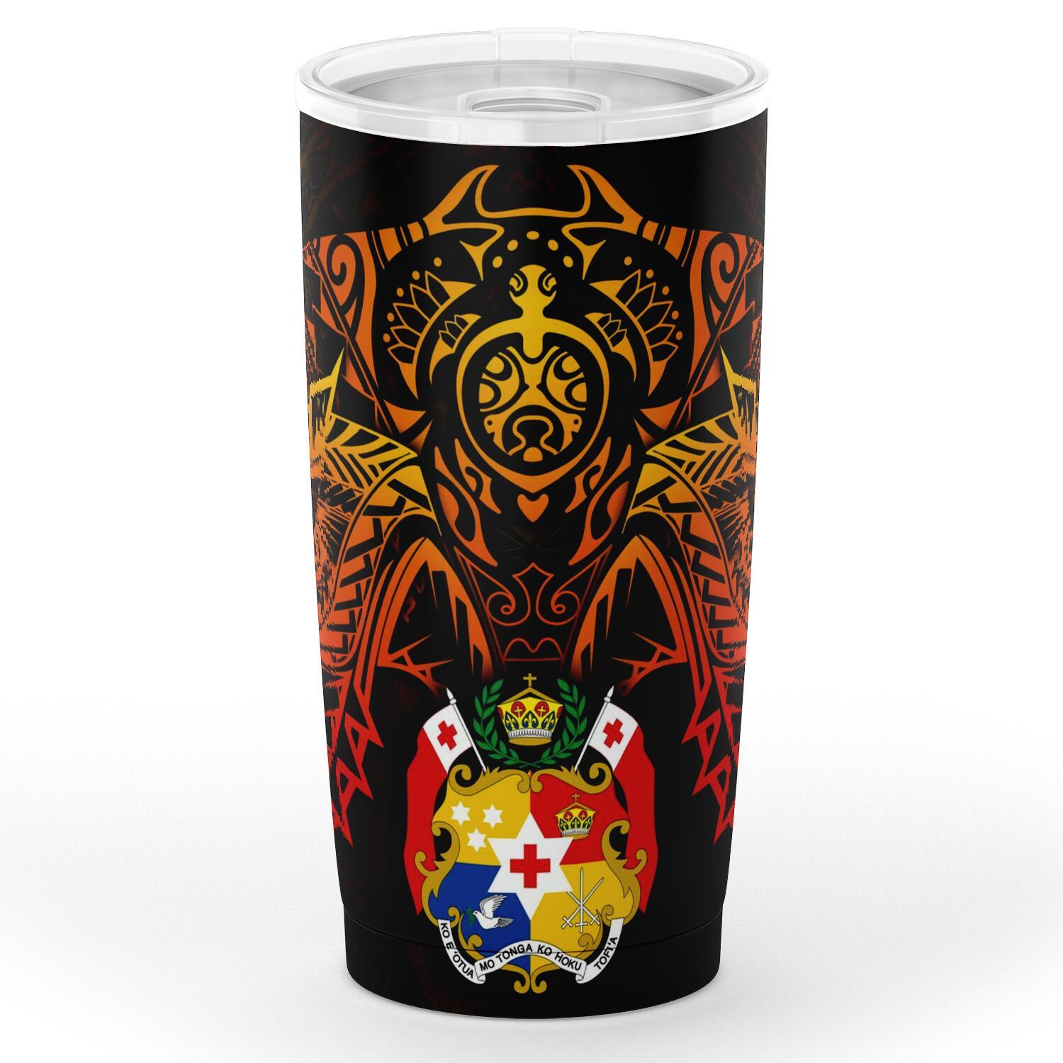 Tonga Polynesian Tumbler - Red - Polynesian Turtle Manta Ray One Style Black - Polynesian Pride