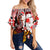 Hawaii Fish Hook Off Shoulder Waist Wrap Top Red Style LT6 Female Red - Polynesian Pride