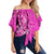 Hawaii Shark Off Shoulder Waist Wrap Top Polynesian Pink Style LT6 Female Pink - Polynesian Pride