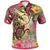 Chuuk State Polo Shirt Flowers Tropical With Sea Animals Unisex Pink - Polynesian Pride