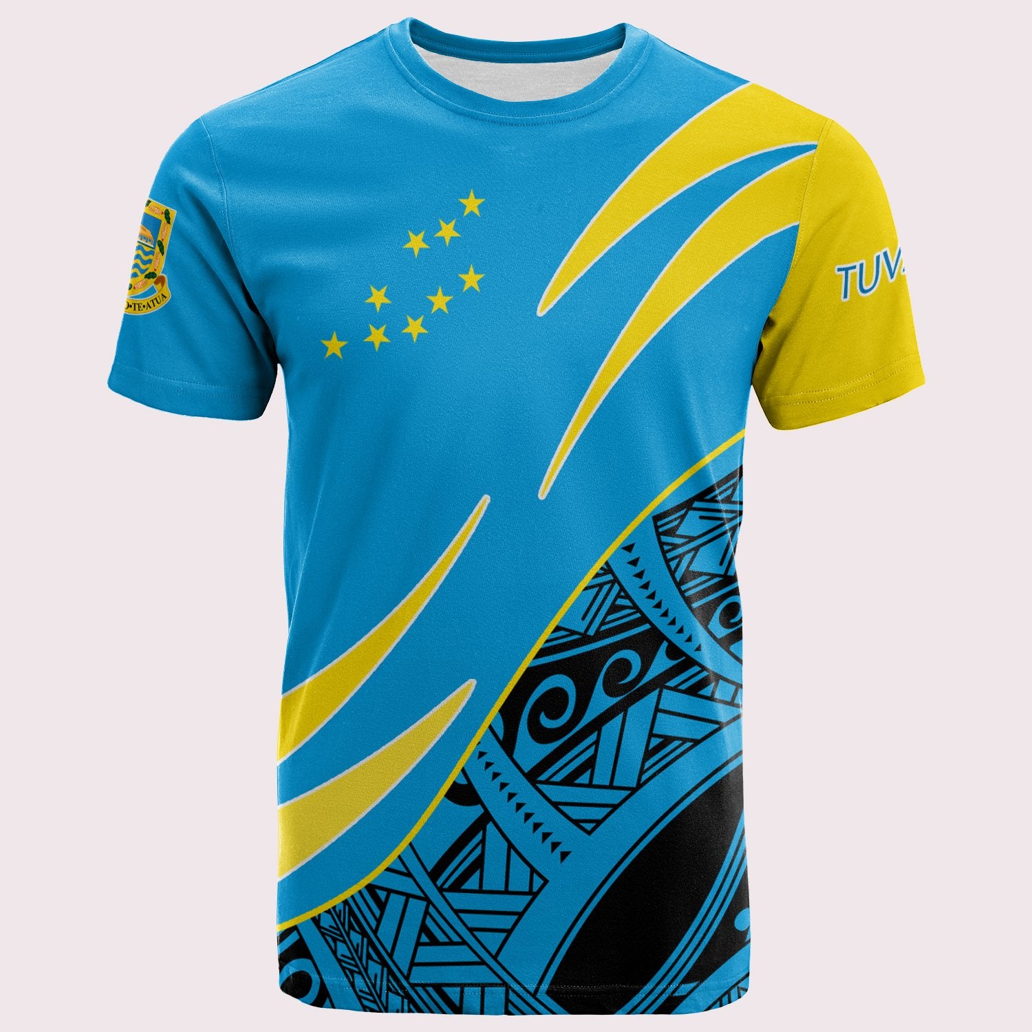 Tuvalu T Shirt Symmetrical Lines Unisex Blue - Polynesian Pride