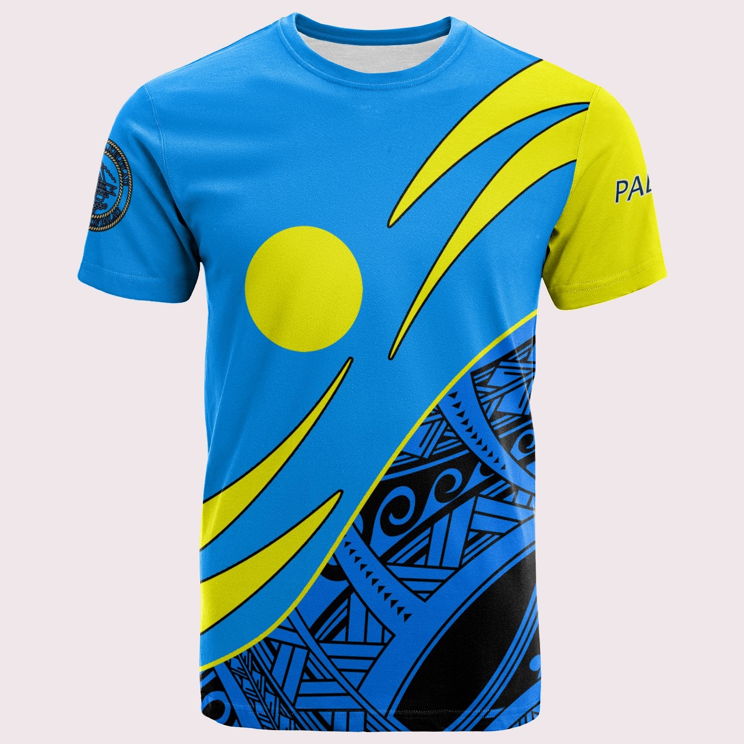 Palau T Shirt Symmetrical Lines Unisex Blue - Polynesian Pride