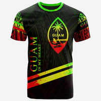 Guam T Shirt In My Heart Style Reggae Polynesian Patterns Unisex Black - Polynesian Pride