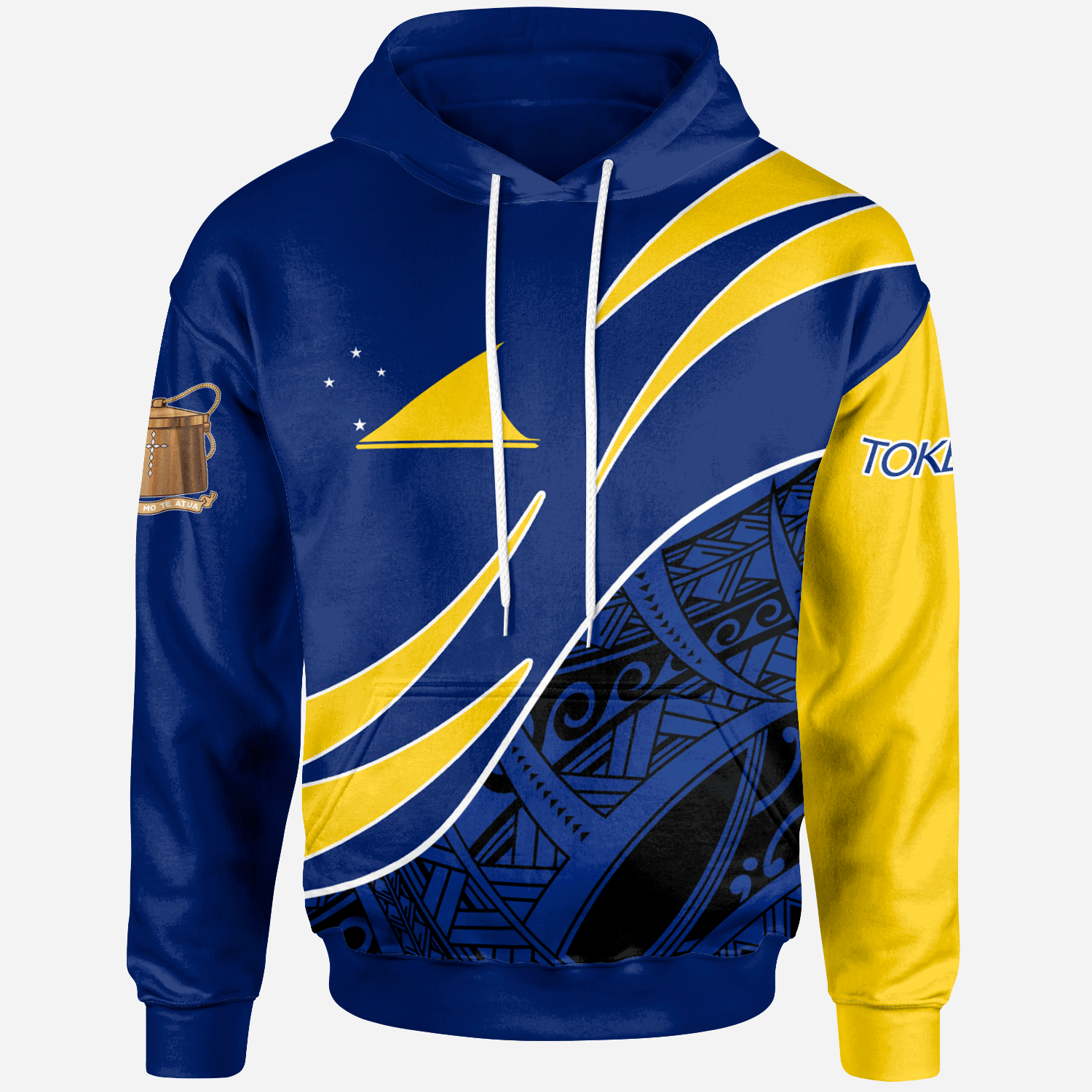 Tokelau Hoodie Custom Symmetrical Lines Unisex Blue - Polynesian Pride