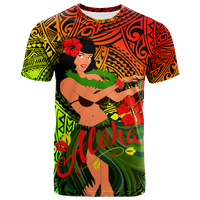 Hawaii Hula Girl Reggae T Shirt LT2 REGGAE - Polynesian Pride