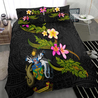 Solomon Islands Polynesian Custom Personalised Bedding Set - Plumeria Tribal - Polynesian Pride