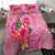 Marshall Islands Polynesian Custom Personalised Bedding Set - Floral With Seal Pink - Polynesian Pride