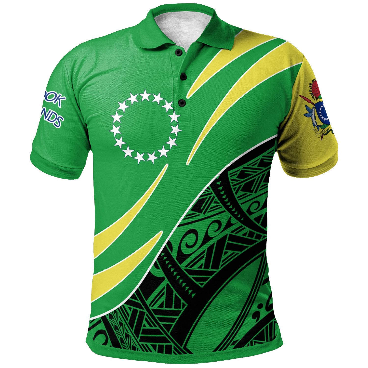 Cook Islands Polo Shirt Custom Symmetrical Lines Unisex Green - Polynesian Pride