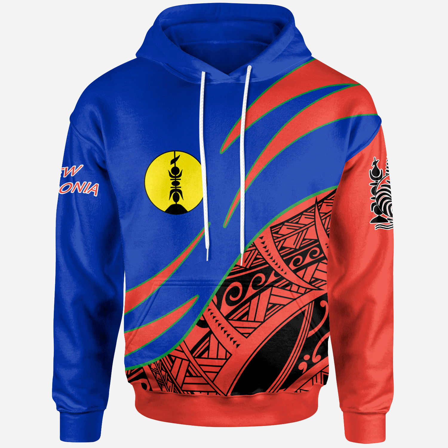 New Caledonia Hoodie Symmetrical Lines Unisex Blue - Polynesian Pride