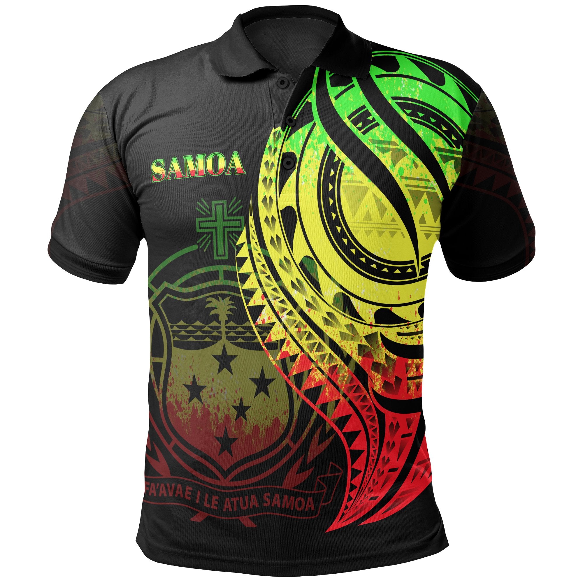 Samoa Polo Shirt Reggae Color Polynesian Patterns Best Samoa Ever Unisex Red - Polynesian Pride