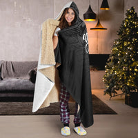 American Samoa Polynesian Custom Personalised Hooded Blanket - Coat Of Arm With Hibiscus White - Polynesian Pride