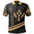 Kosrae State Polo Shirt In My Heart Style Gold Polynesian Patterns Unisex Black - Polynesian Pride