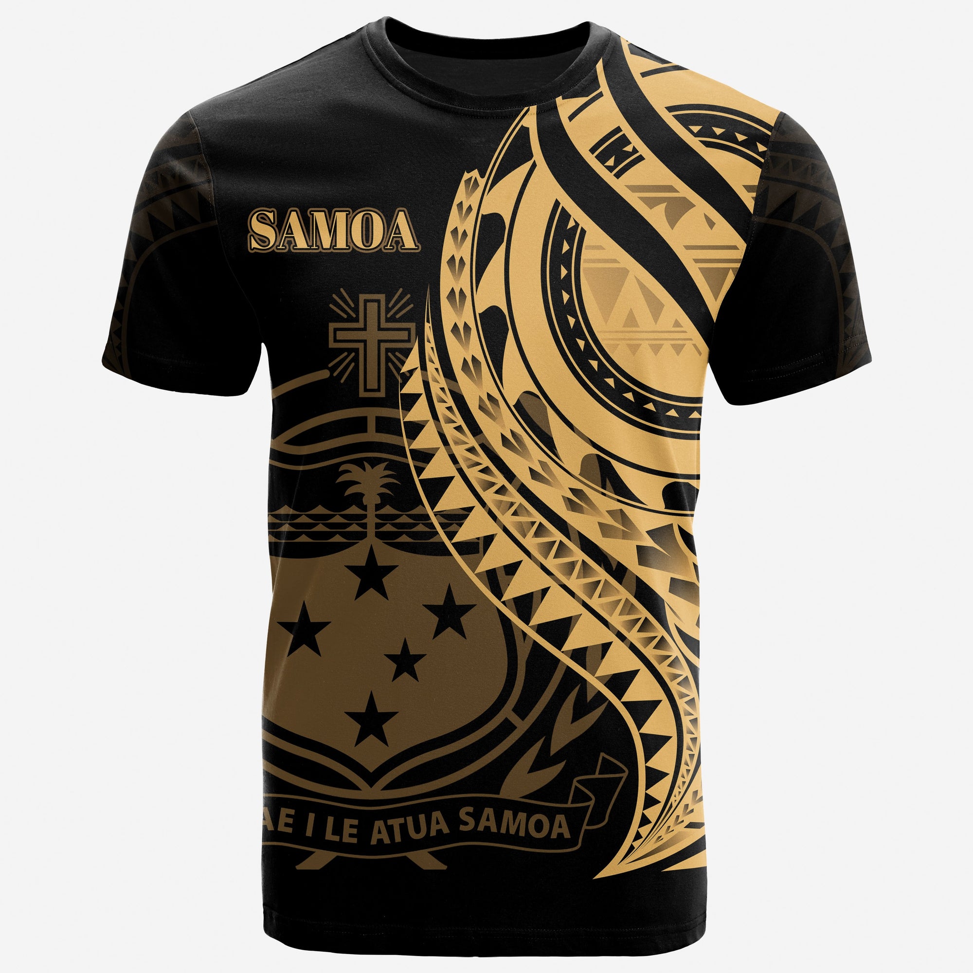 Samoa T Shirt Gold Color Polynesian Patterns Best Samoa Ever Unisex Gold - Polynesian Pride