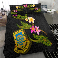 Tuvalu Polynesian Custom Personalised Bedding Set - Plumeria Tribal - Polynesian Pride