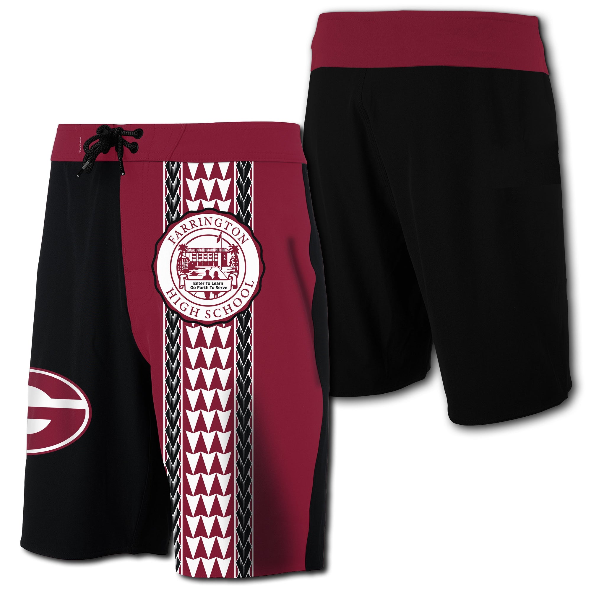 Hawaii - Farrington High Board Short - AH Men Red - Polynesian Pride