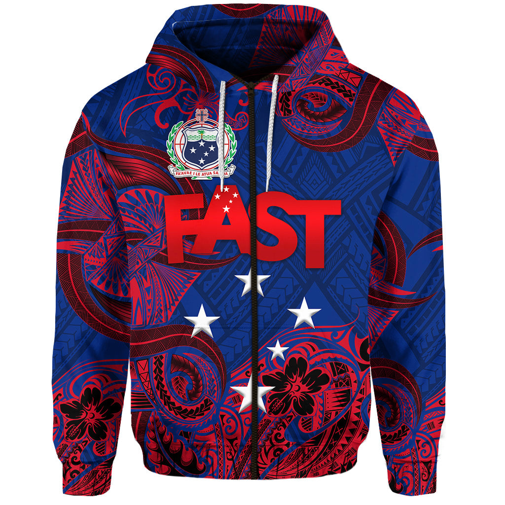 Samoa FAST Party Zip Hoodie Unique Style NO.2 LT8 - Polynesian Pride