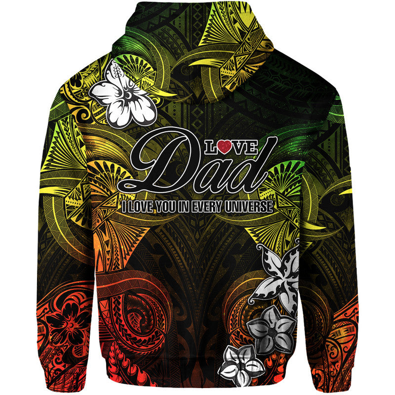 Custom Polynesian Fathers Day Hoodie I Love You In Every Universe Reggae LT8 - Polynesian Pride