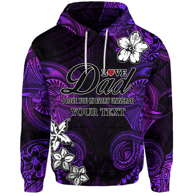 Custom Polynesian Fathers Day Hoodie I Love You In Every Universe Purple LT8 Purple - Polynesian Pride