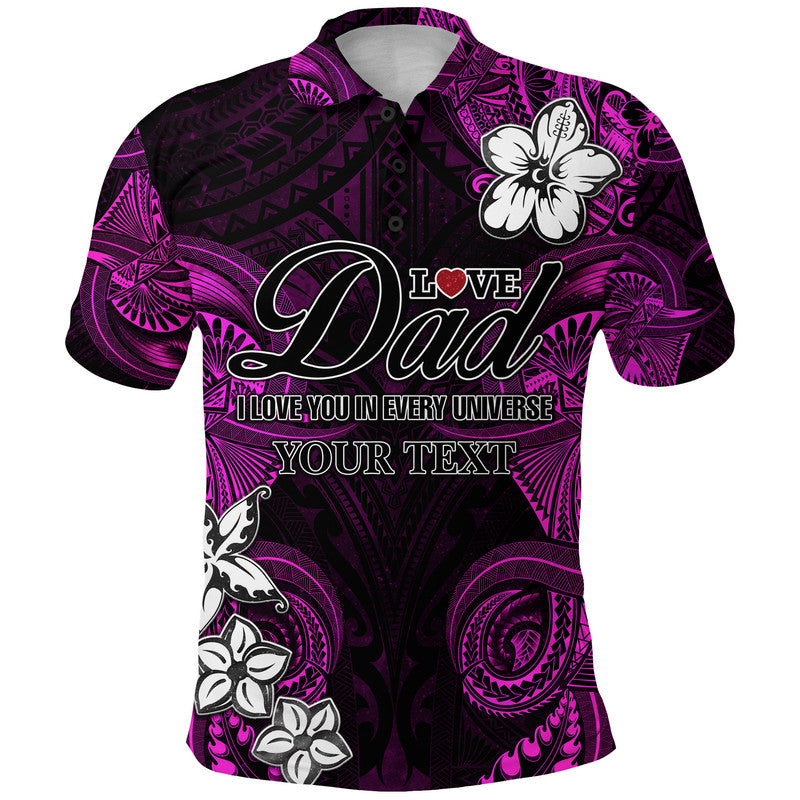 Custom Polynesian Fathers Day Polo Shirt I Love You In Every Universe Pink LT8 Pink - Polynesian Pride