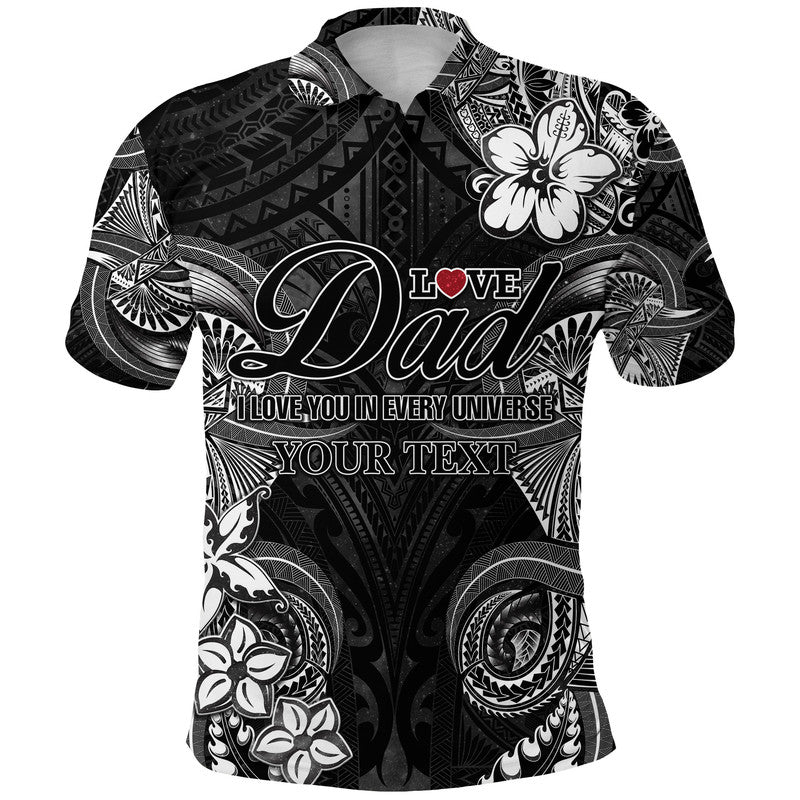 Custom Polynesian Fathers Day Polo Shirt I Love You In Every Universe Black LT8 Black - Polynesian Pride
