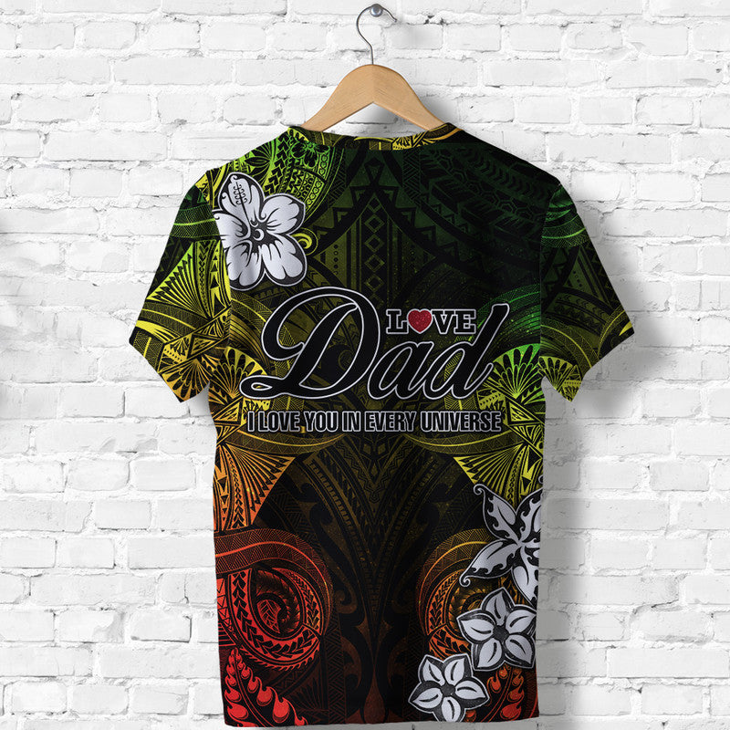 Custom Polynesian Fathers Day T Shirt I Love You In Every Universe Reggae LT8 - Polynesian Pride