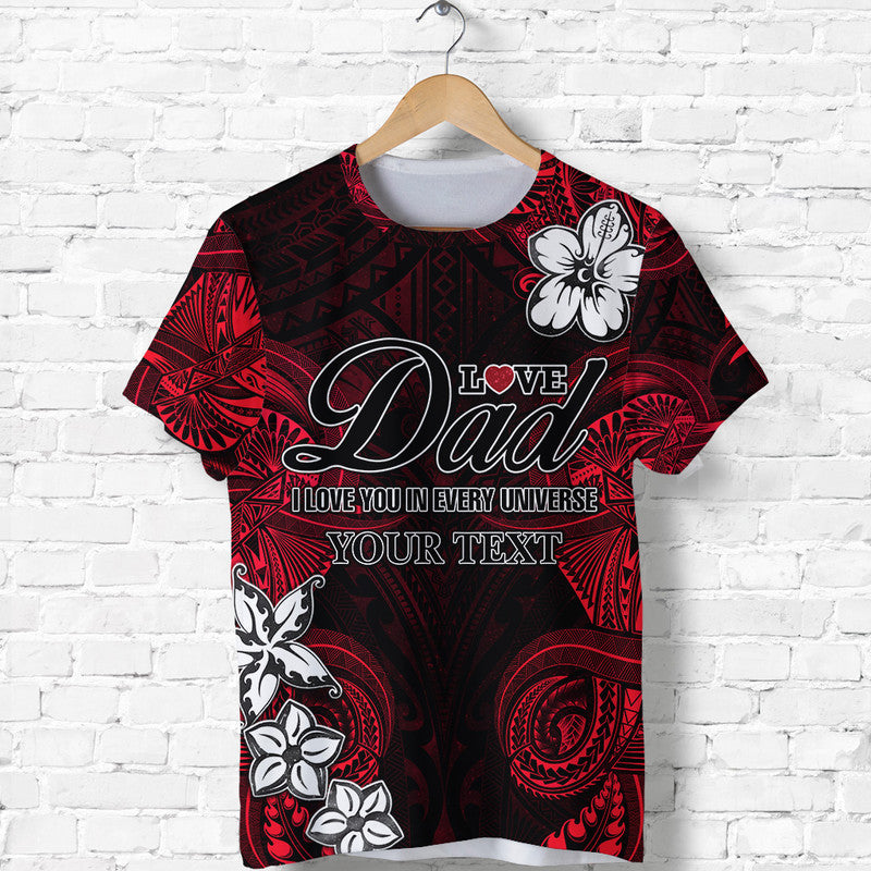 Custom Polynesian Fathers Day T Shirt I Love You In Every Universe Red LT8 Red - Polynesian Pride