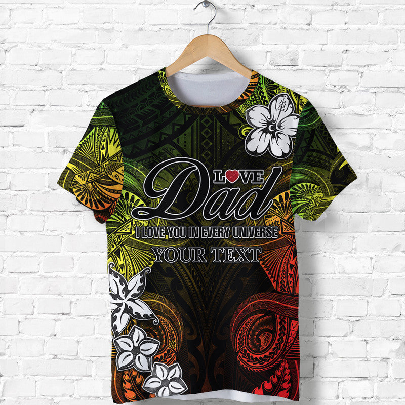 Custom Polynesian Fathers Day T Shirt I Love You In Every Universe Reggae LT8 Reggae - Polynesian Pride