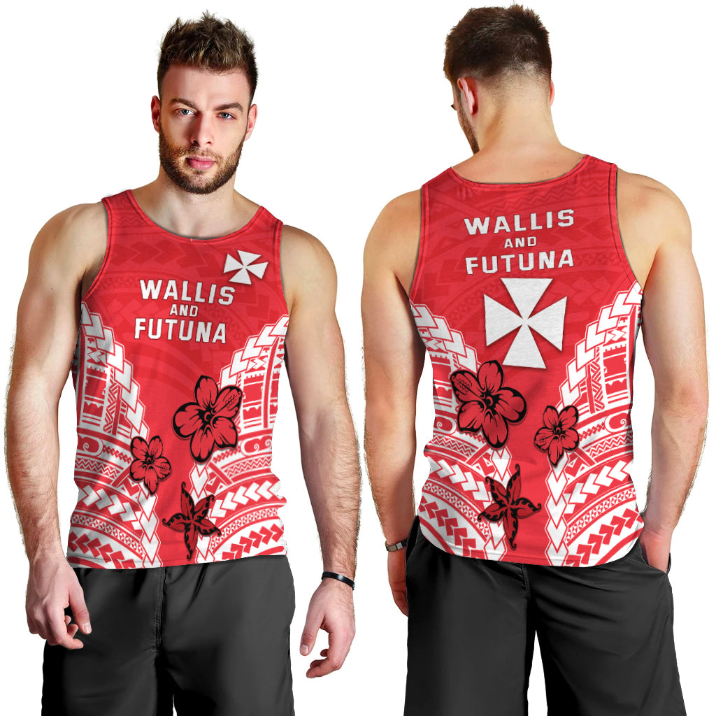 Wallis and Futuna Men Tank Top Impressive LT13 Red - Polynesian Pride