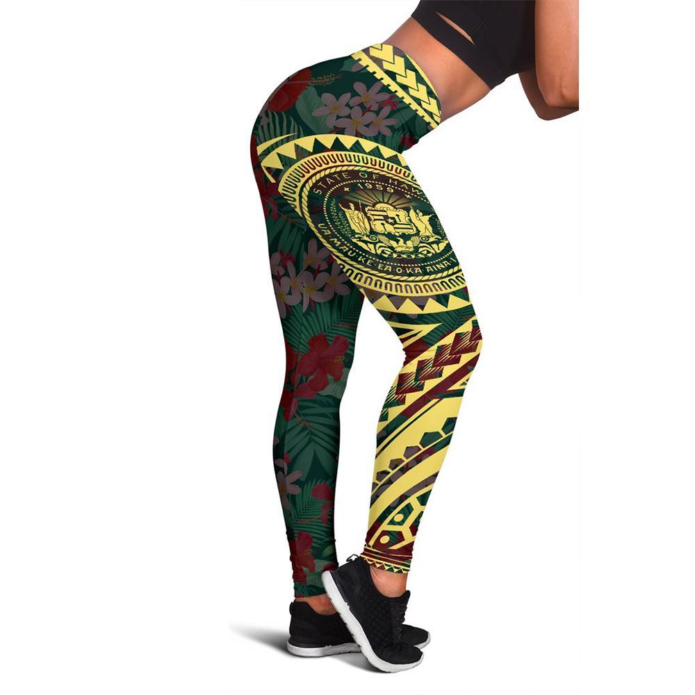 Hawaii Seal Leggings (Gold) A6 Gold - Polynesian Pride