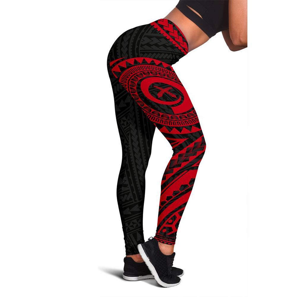 Vanuatu Rising 2nd Leggings (Red) A6 Red - Polynesian Pride