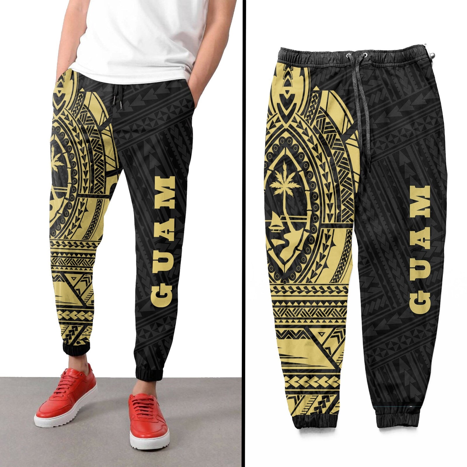 Guam Rising 2nd Sweatpants A6 Unisex Gold - Polynesian Pride
