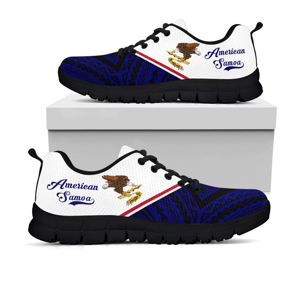 American Samoa Rising Sneakers - American Samoa Flag 2nd - A16 Unisex White - Polynesian Pride