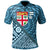 Fiji Polo Shirt Ba Tapa Patterns With Bamboo Unisex Blue - Polynesian Pride