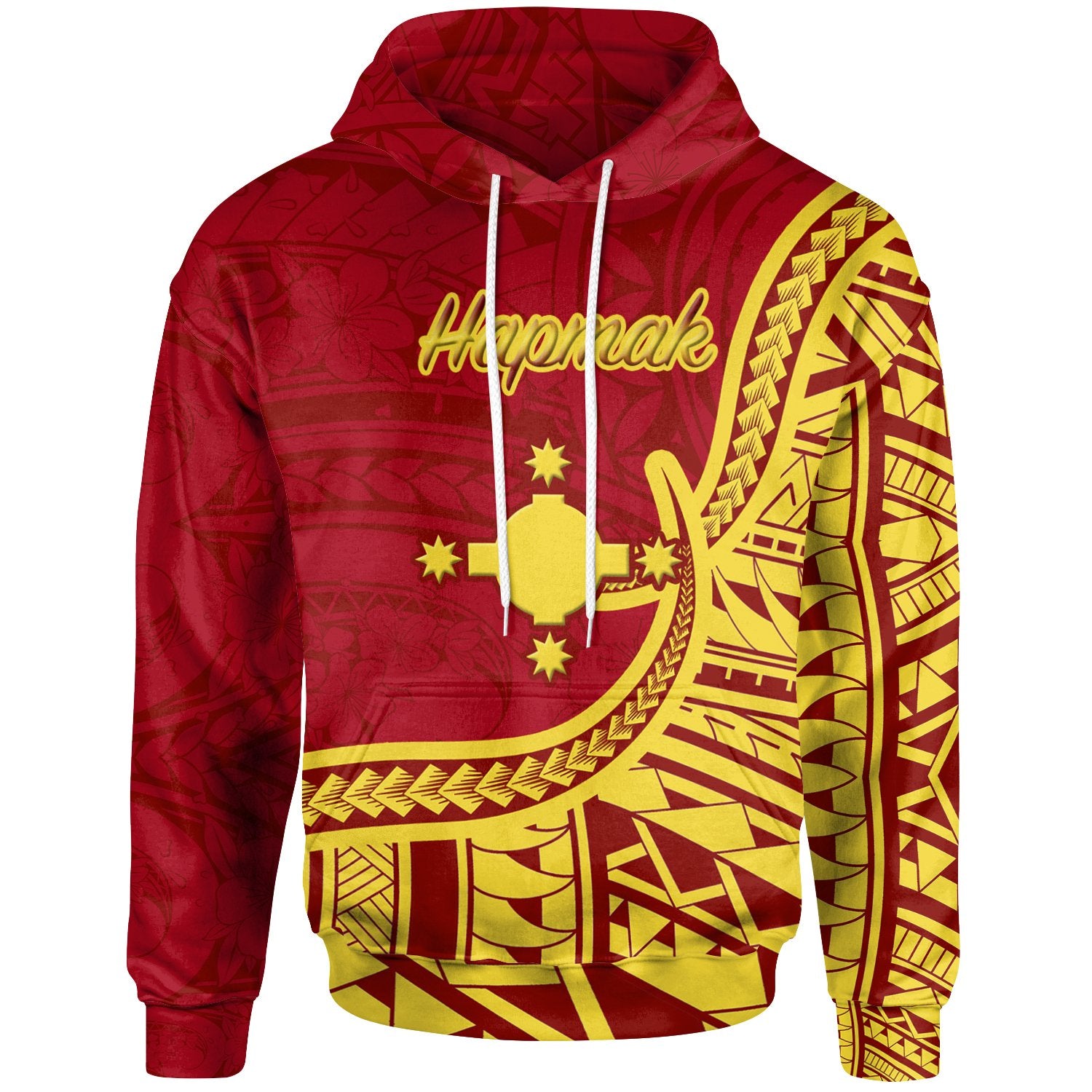 Rotuma Hoodie Hapmak Flag Rotuma Unisex Red - Polynesian Pride