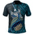 Fiji Polo Shirt Lautoka Seal Fiji With Blue Whale Unisex Black - Polynesian Pride