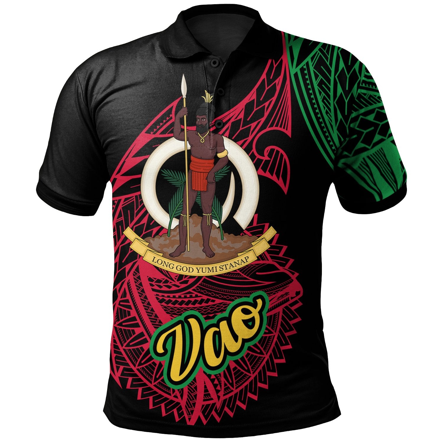 Vanuatu Polo Shirt Vao Seal Of Vanuatu Special Style Unisex Black - Polynesian Pride