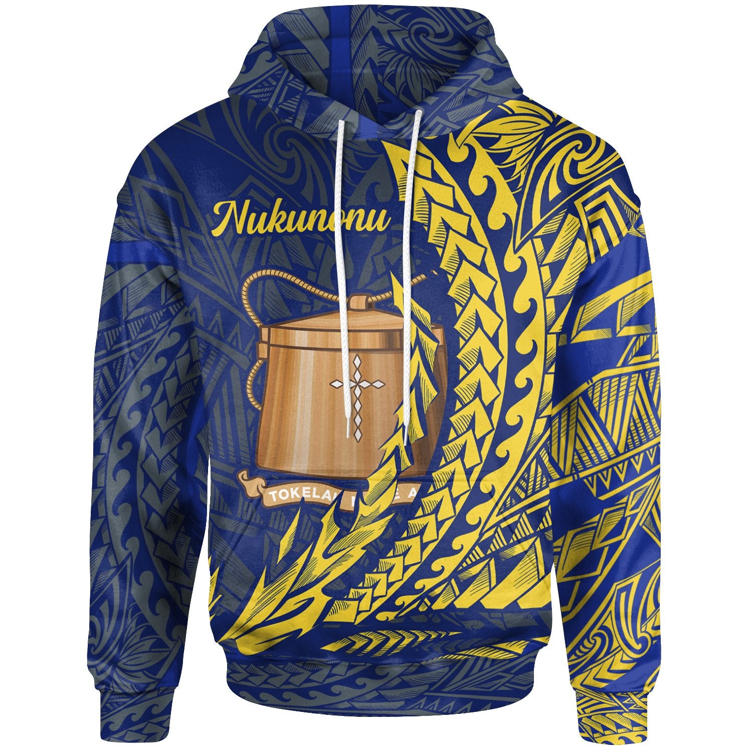 Tokelau Hoodie Nukunonu Wings Style Unisex Blue - Polynesian Pride