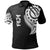 Fiji Polo Shirt Viti Tatau White Patterns Unisex Black - Polynesian Pride