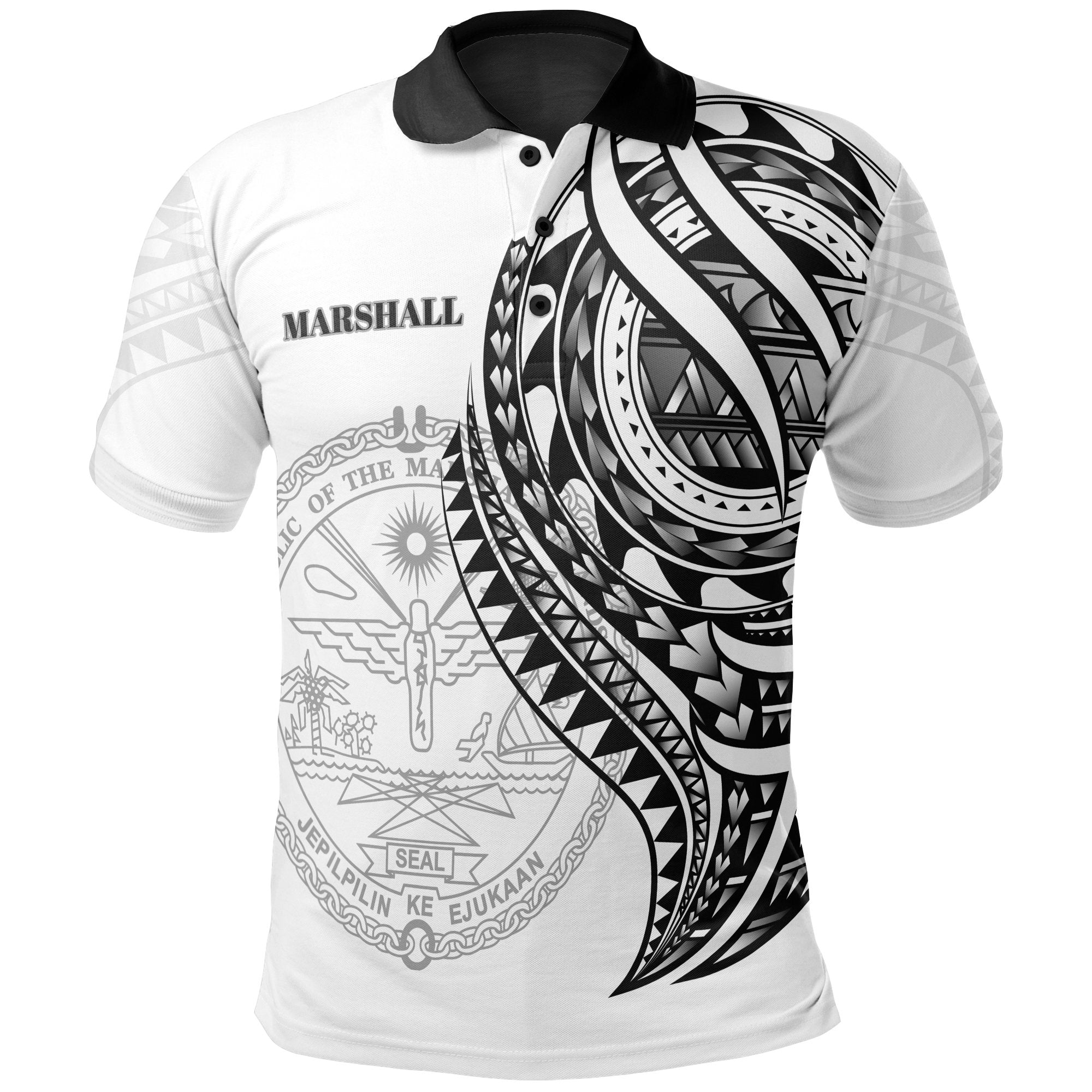 Marshall Islands Polo Shirt Black Color Polynesian Patterns Best Marshall Ever Unisex Black - Polynesian Pride