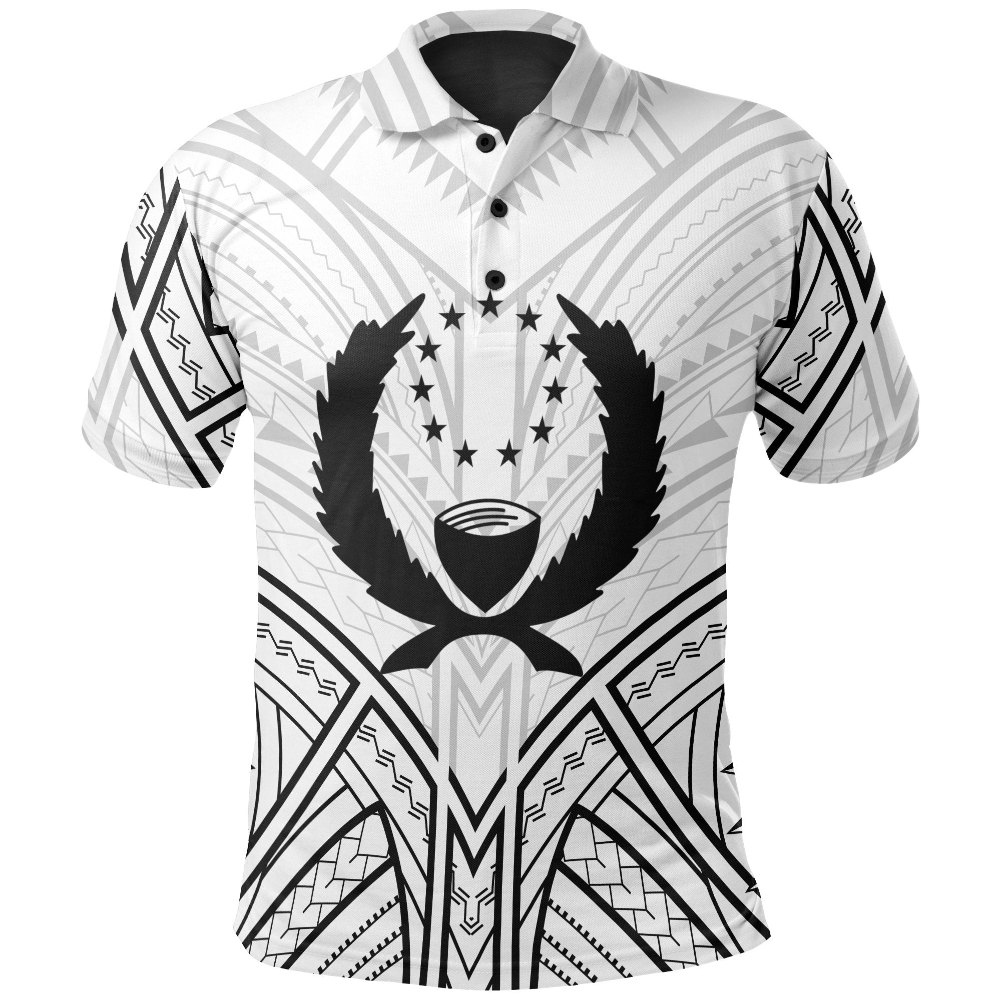 Pohnpei State Polo Shirt Micronesian Seal Tribal Patterns Unisex Black - Polynesian Pride